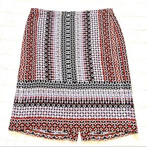 J Crew Geometric Pattern Pencil Skirt EUC like new